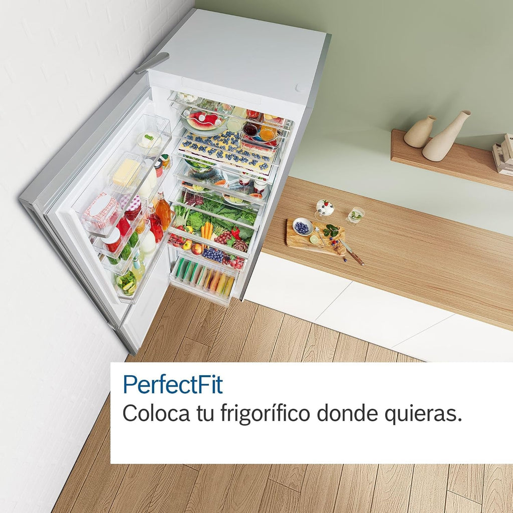 Bosch Série 4 - Combinado, NoFrost, 203 x 70 cm, 438 L, Tecnologia VitaFresh, Branco - KGN49XIDQ
