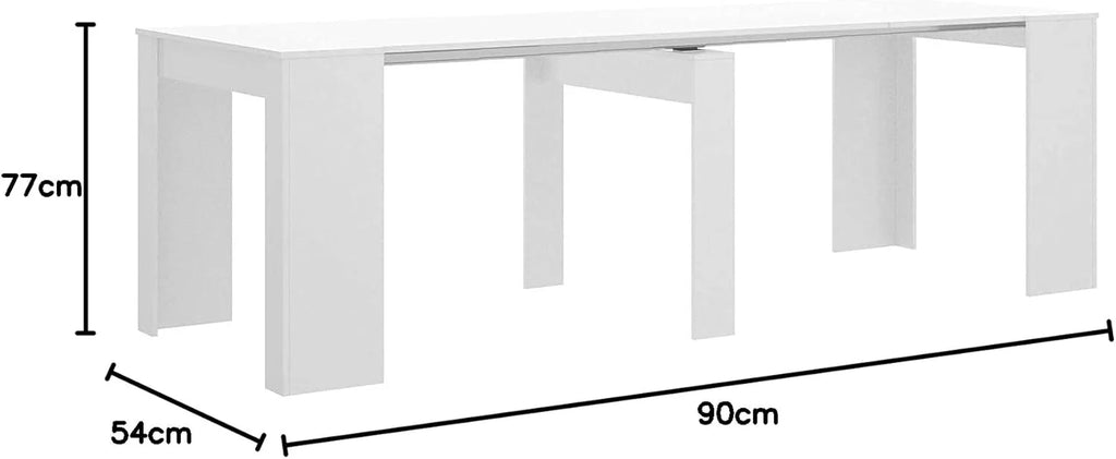 Mobelcenter - Mesa de Jantar Consola Extensível, Mesa para Sala de Estar, Hall de Entrada ou Cozinha, Mesa Sanfona Extensível, Cor Cimento (1127)