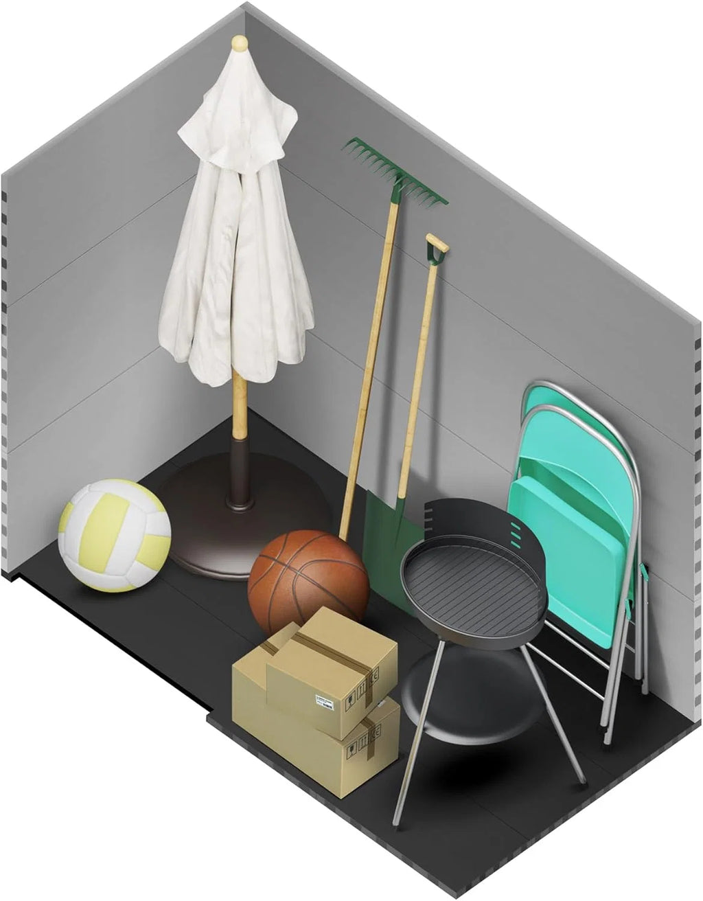 Wasabi - Armário de Resina para Jardim Unidade 1.4 – Janela de Luz Natural - Chão Incluído - Painéis de 12mm de Espessura - Cinza Branco - Galpão de PVC para Armazenamento Exterior - 1,37m2 - Telhado Plano