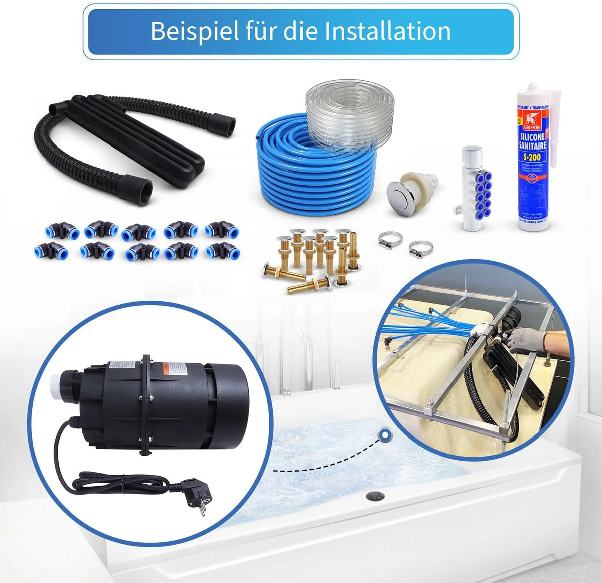 AQUADE Soprador de ar para jacuzzi, 700 W, 276 x 168 x 177 mm