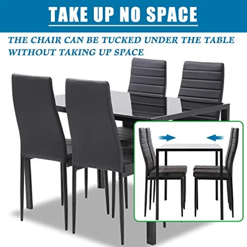 2025 Conjunto de jantar FDW, mesa de vidro com cadeiras, para espaços pequenos, mesa de cozinha e 4 cadeiras