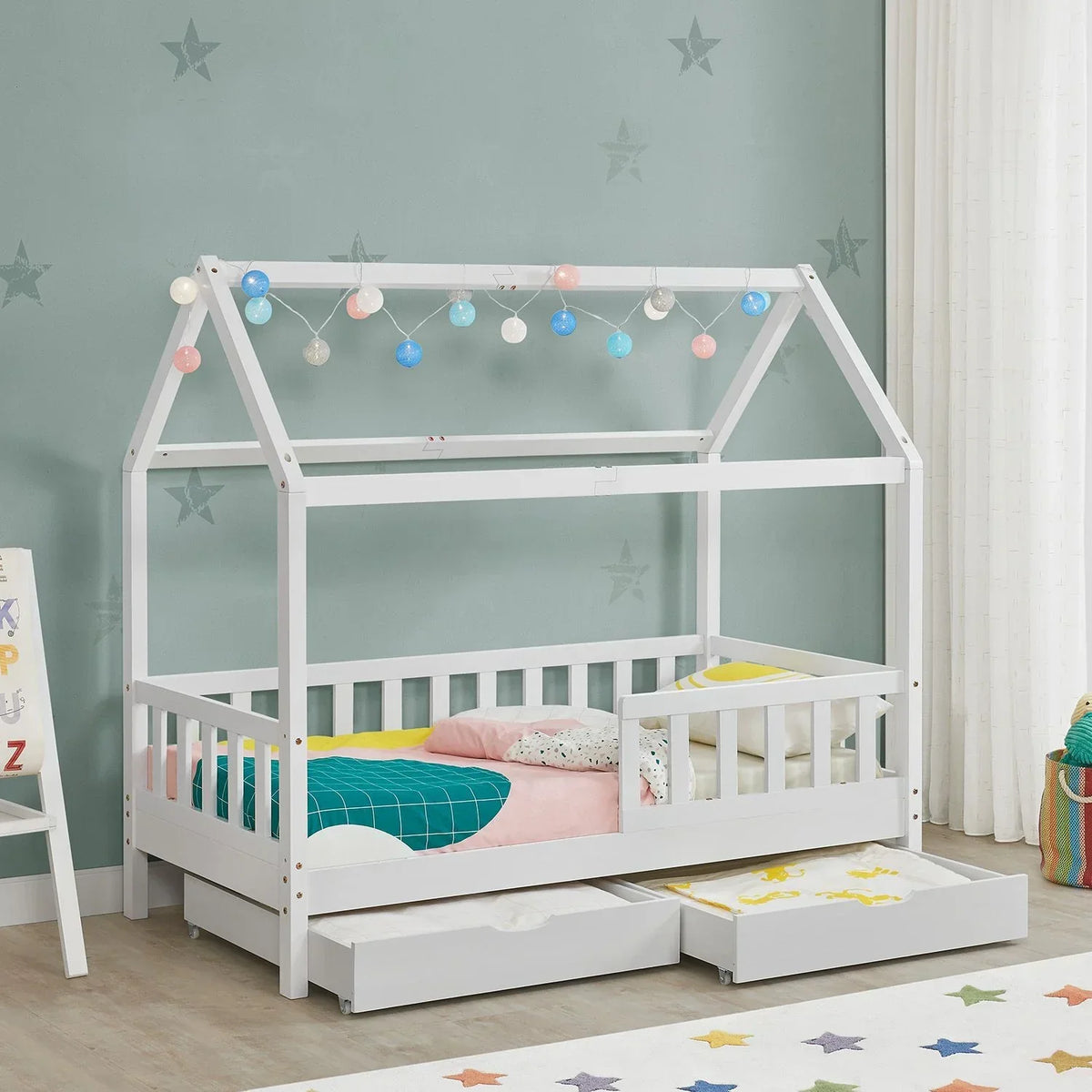 2026 Cama infantil Marli 90 x 200 cm com gavetas de armazenamento