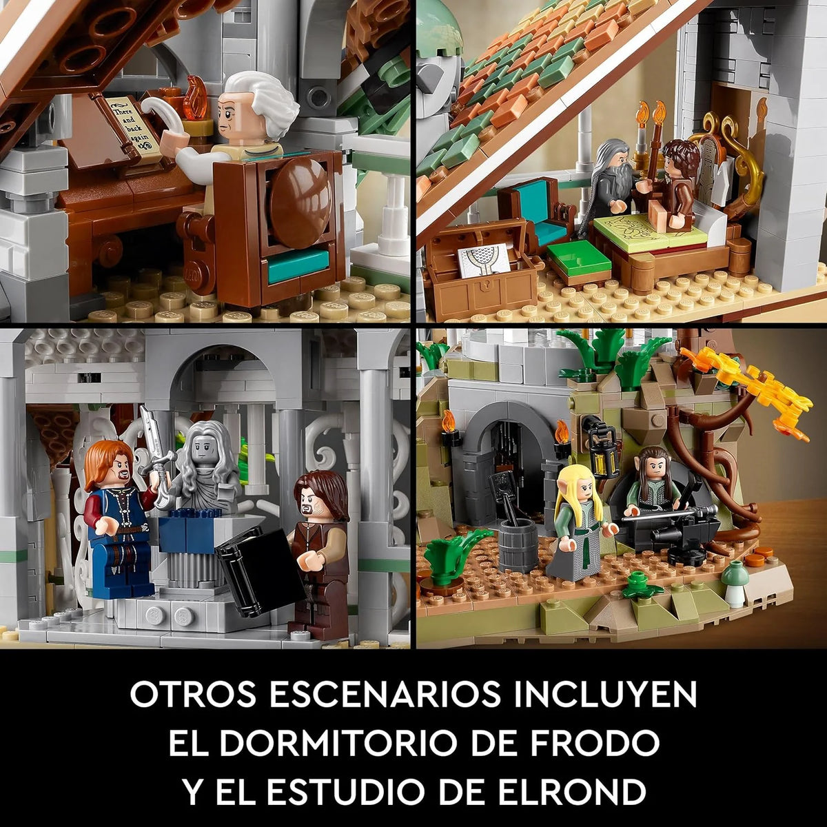 Ícones DE O SENHOR DOS ANÉIS: RIVENDELL - Presente de Dia dos Pais - Modelo para Construir da Terra Média - Conjunto Grande com 15 Minifiguras Incluindo Frodo, Bilbo, Gandalf e Legolas 10316