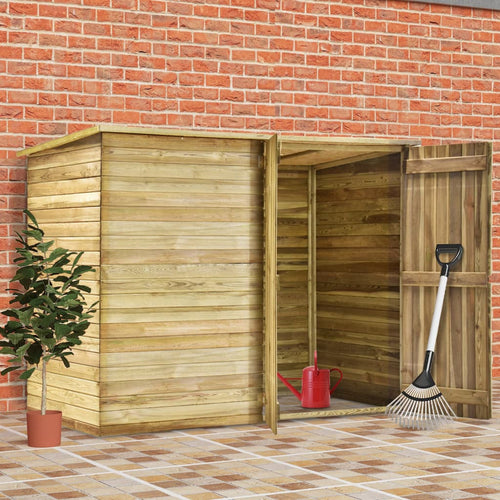 2025 Abrigo de jardim em madeira de pinho impregnada 232x110x170 cm v6133