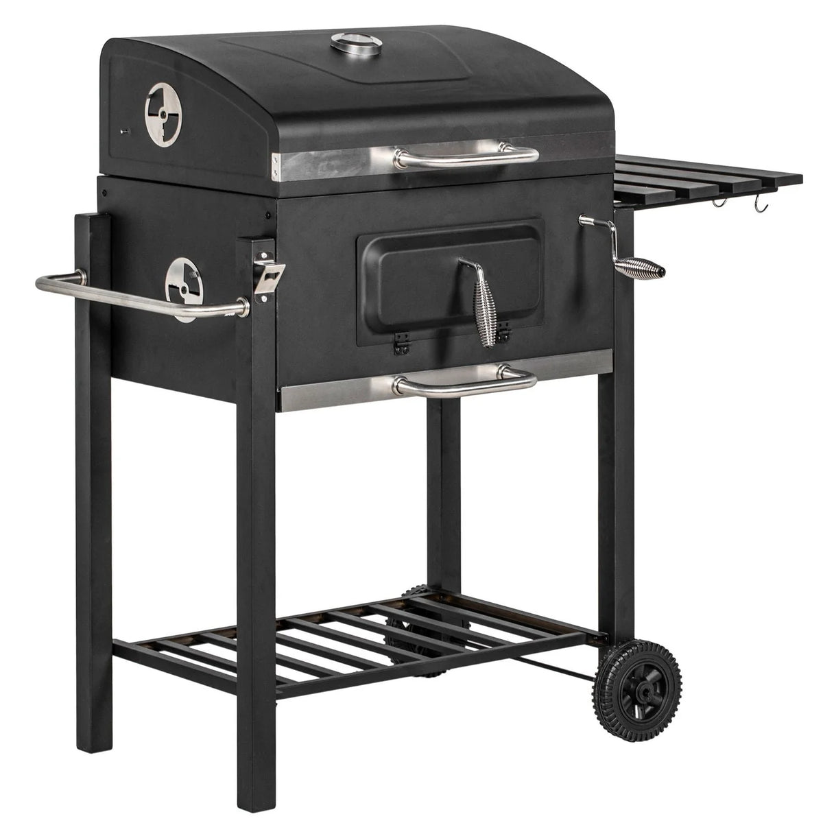 Churrasqueira a Carvão Outsunny Aço Inoxidável 113x65x108 Cm Preto
