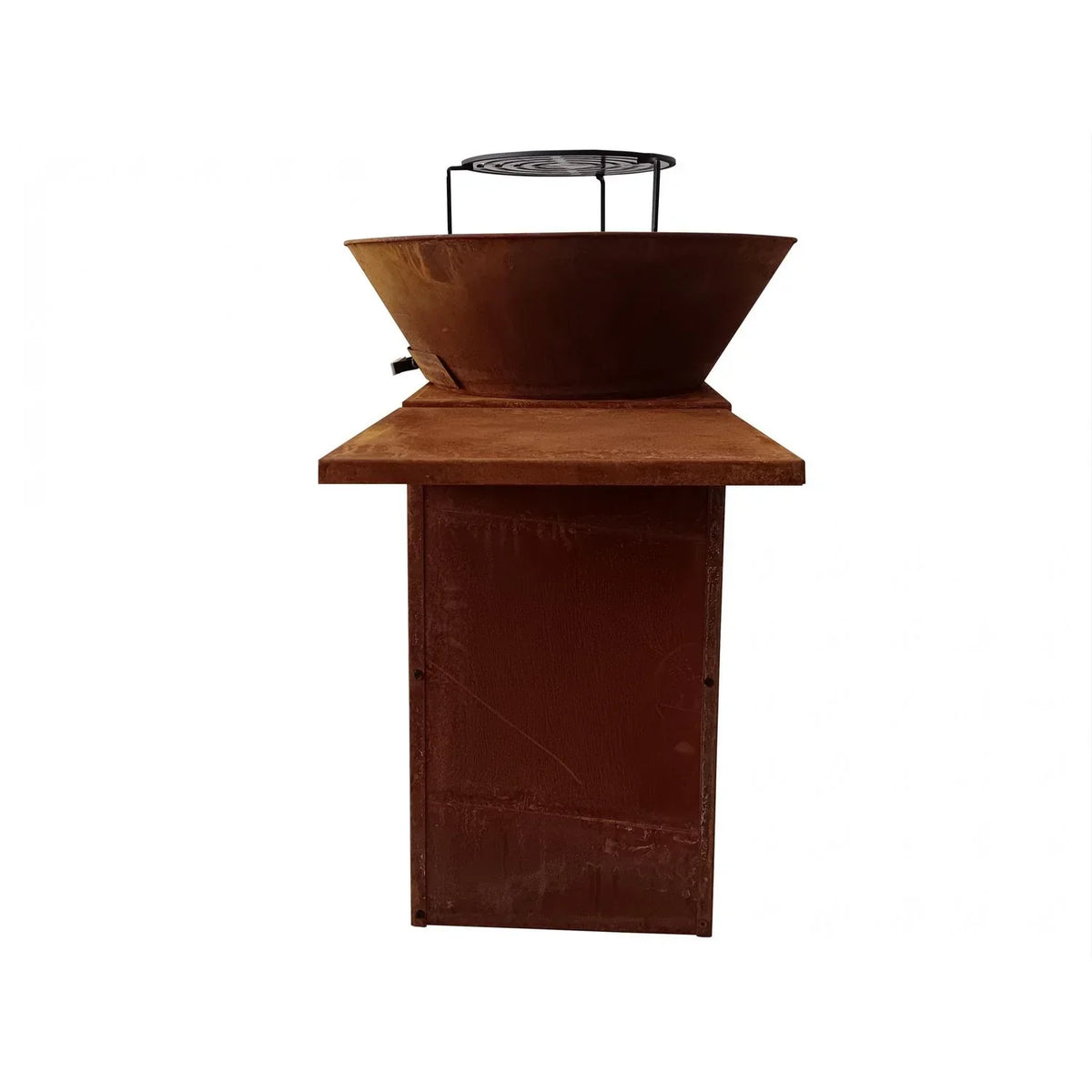 Churrasqueira de aço Corten com chapa de 60 cm