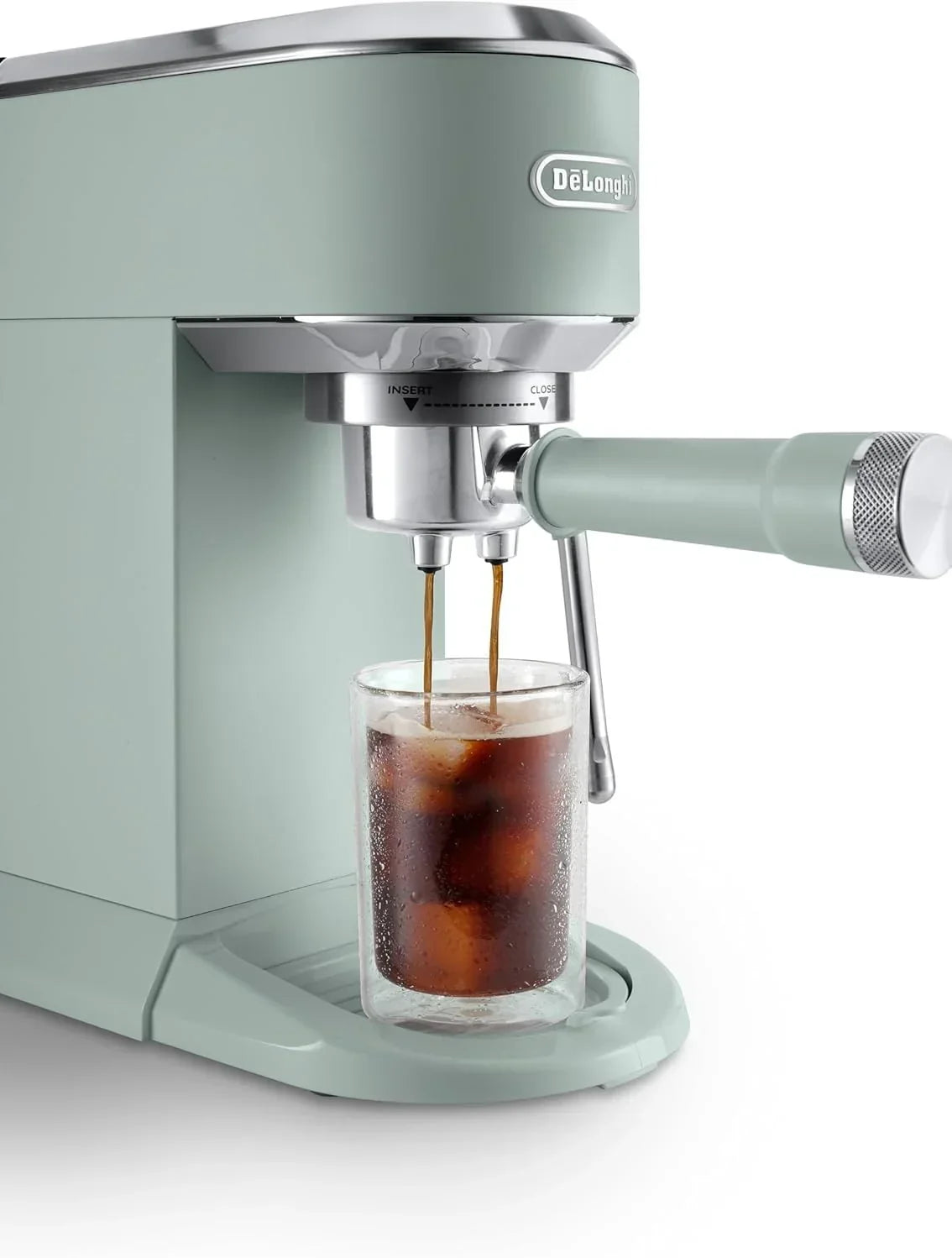 De'Longhi Dedica – Cafeteira de Bomba em Aço Inoxidável para Café Moído ou Saquetas, Espresso e Cappuccino, Reservatório de 1.3 Litros, Sistema Anti-pingo, Modelo EC685.M, Cor Metal