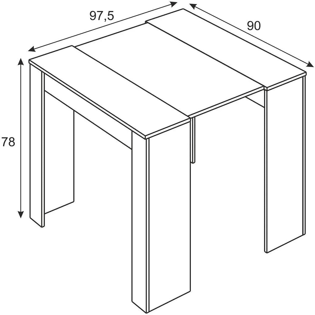 Mobelcenter - Mesa de Jantar Consola Extensível, Mesa para Sala de Estar, Hall ou Cozinha, Mesa Fole Extensível, Cor Cimento (1127)