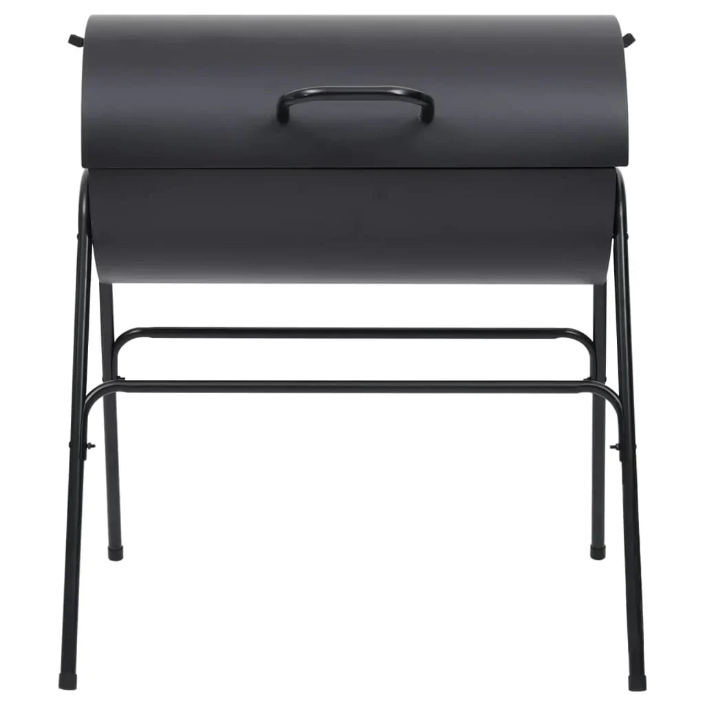 2026 Grelhador com 2 grelhas de cozedura pretas – Churrasqueira portátil de 80x95x90 cm em aço