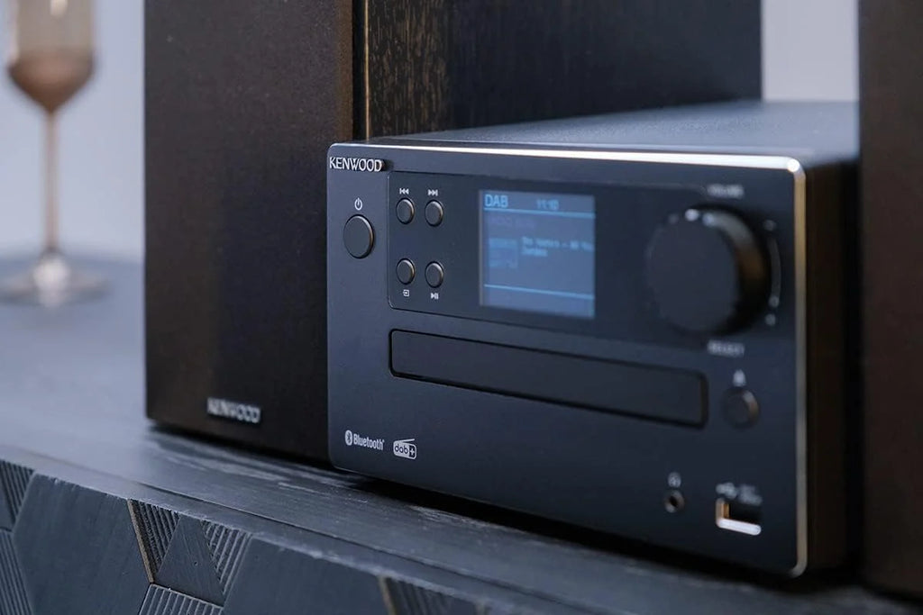 Microcadena HiFi Kenwood M-725DAB-B com CD, USB, Dab+ e Bluetooth Audio-Streaming. Cor: Preto - Mini Aparelho de Som para casa