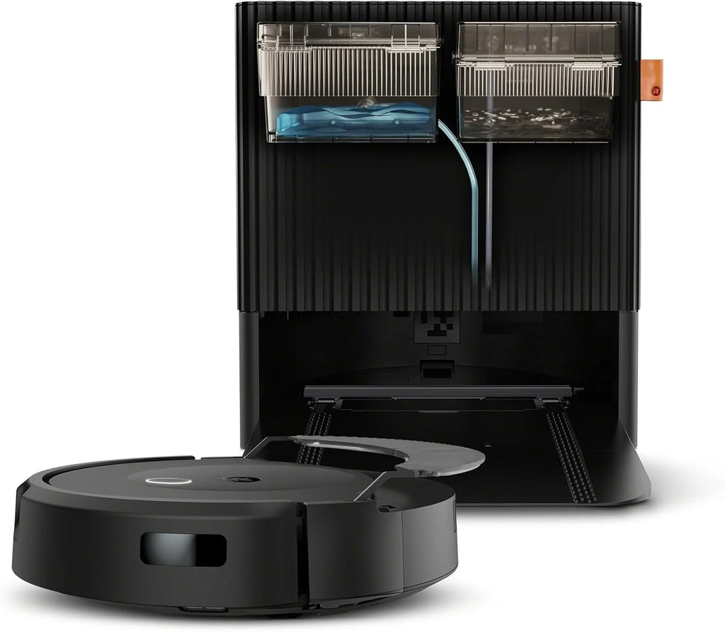 iRobot Roomba Combo 10 MAX + Base AutoWash, Robô Aspirador e Passador de Pano, Multifuncional autolimpante, reabastece o tanque de água, lava e seca o esfregão, esvaziamento automático, esfregão retrátil, evita obstáculos, App