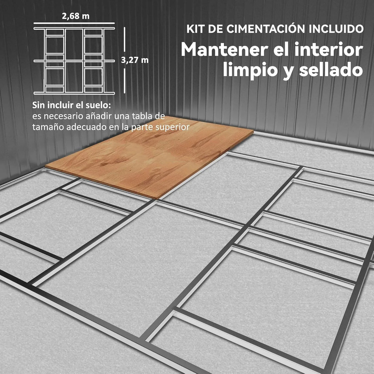 Outsunny Abrigo de Jardim Exterior, 12,4 m² 340x386x200 cm, Abrigo de Jardim Exterior Metálico com Teto de Fibra de Vidro, Porta Deslizante, Base de Reforço (Chão NÃO Incluído) e Janelas Marrom