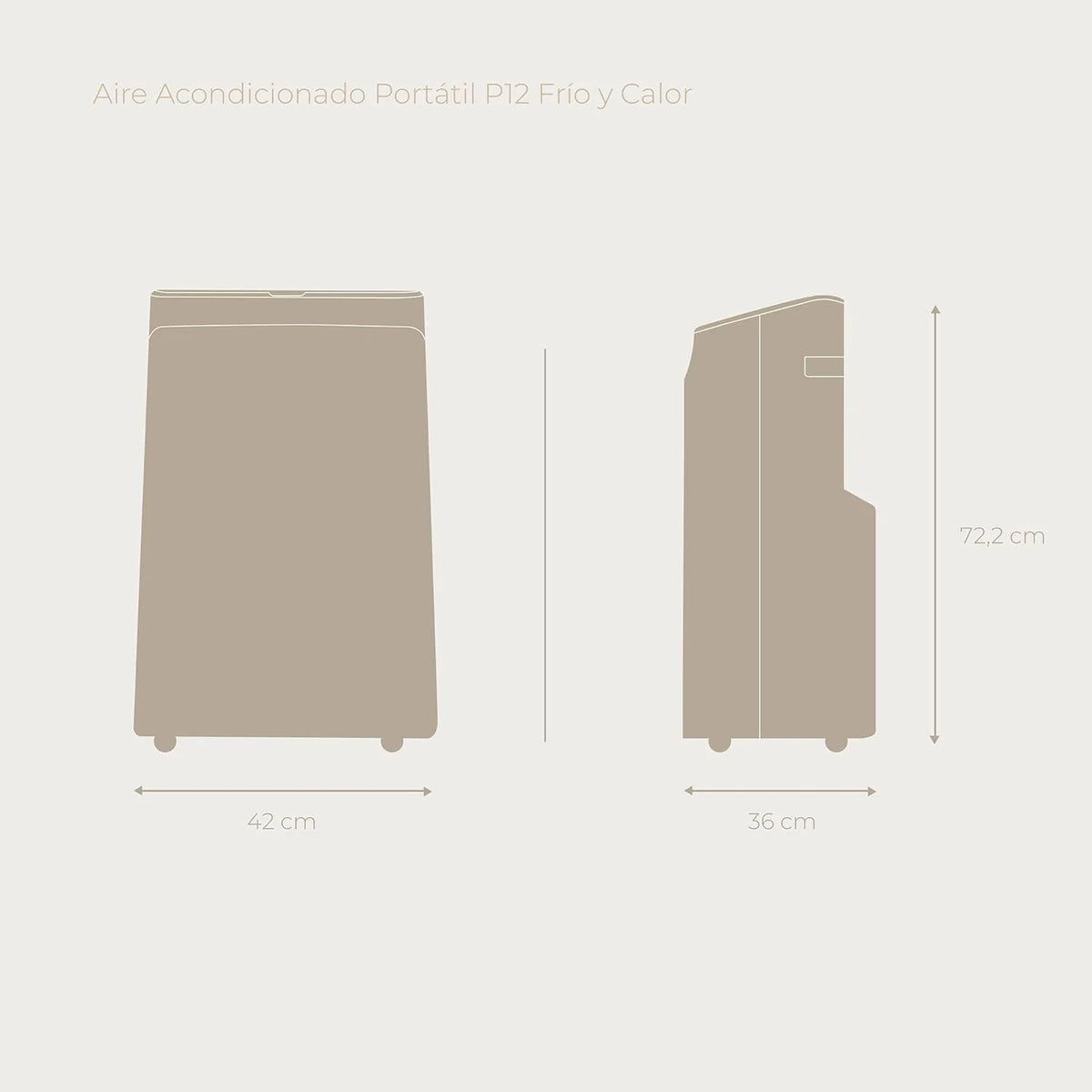 EVVO Ar Condicionado Portátil Frio e Quente, Classe A, 12.000 BTU, Controle Remoto e Timer 24h, 4 em 1, Desumidificador, Ventilação, Até 26 m2. (Modelo: CLIMA P12 Frio e Quente)
