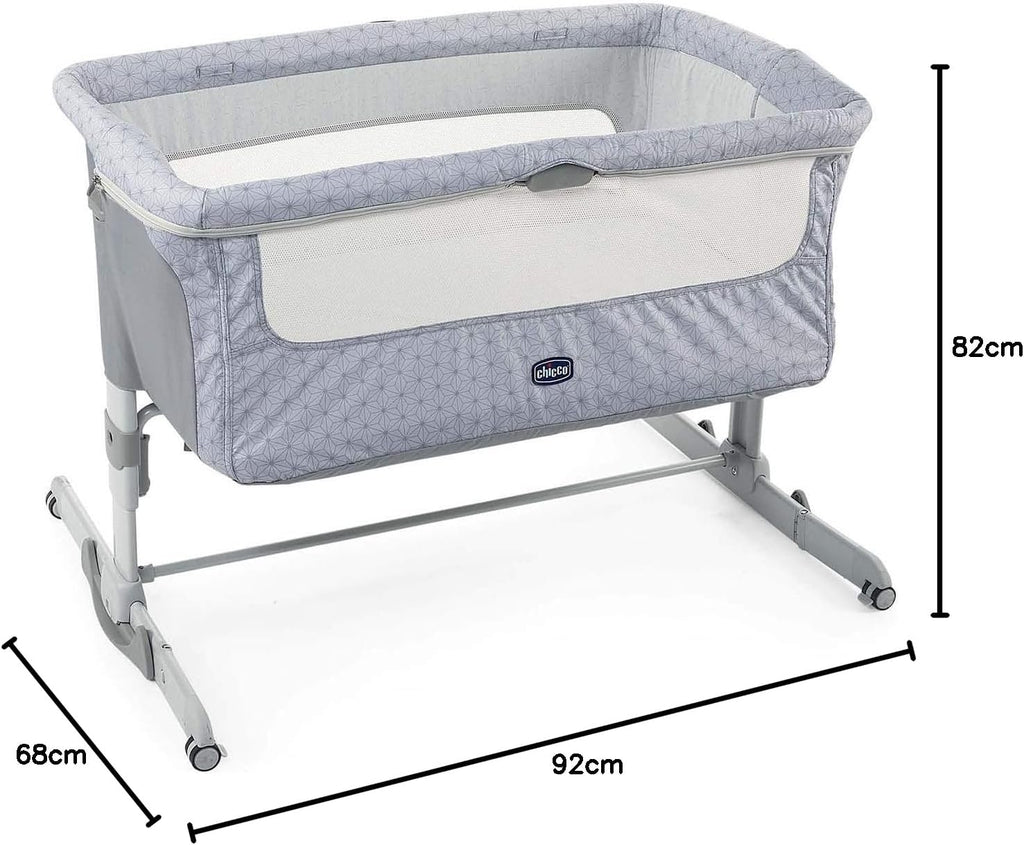 Chicco Next2Me Dream Berço Co-Sleeping - Para Dormir ao Lado do Bebê, Colchão, Função de Balanço, Lateral Rebatível, Ajuste de Altura, Janelas de Rede, Rodas e Bolsa de Viagem, 0-6 meses, 9 kg