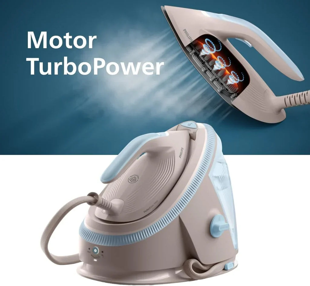 Centro de Engomar Philips PerfectCare Série 7000 – Jato de Vapor 600 g, Pressão de 8,5 Bar, OptimalTEMP, Base SteamGlide Elite, Reservatório Removível 1,5L, Engomar Vertical, Easy De-Calc (PSG7200/60)