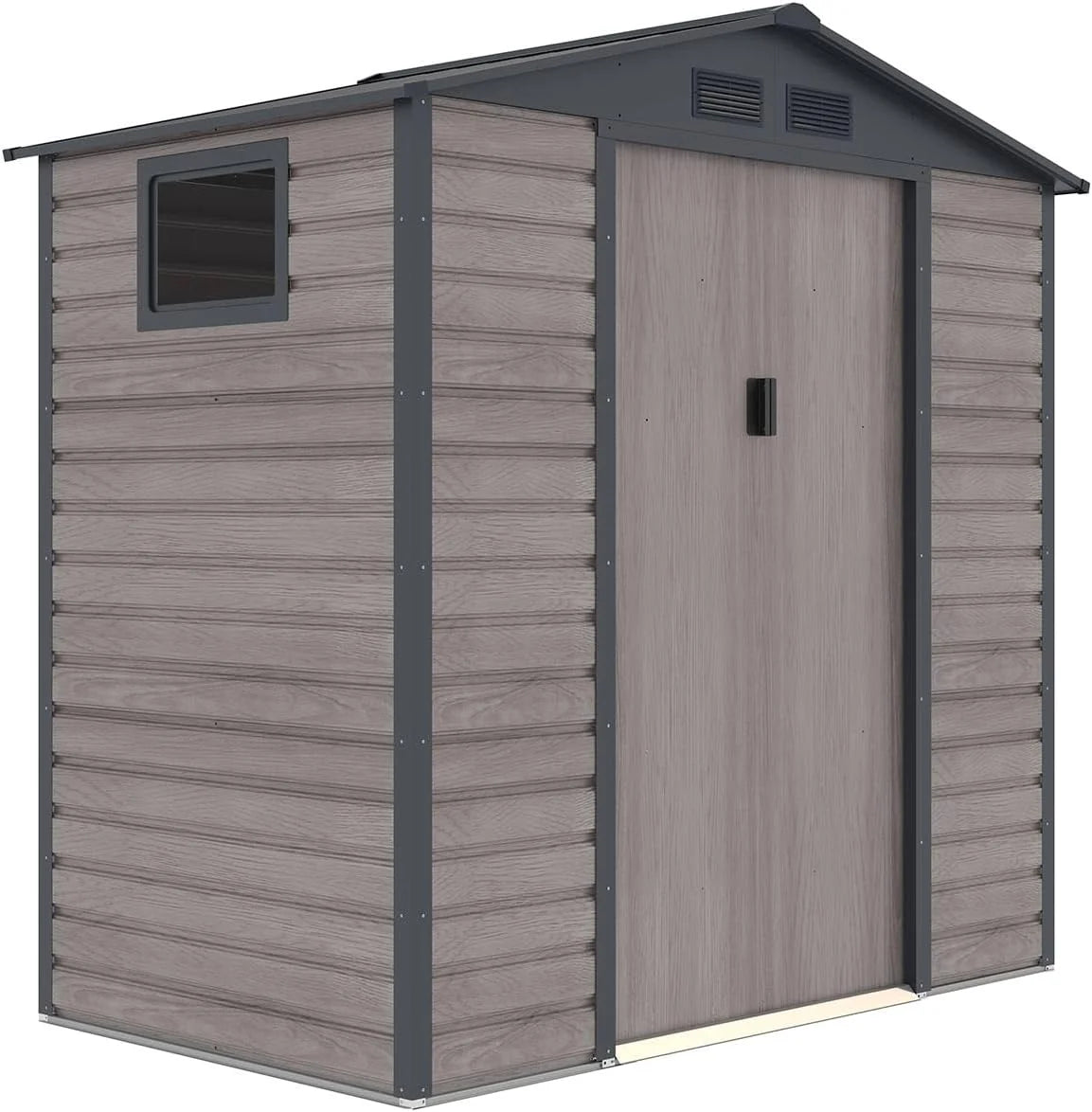 Gardiun Caseta Metálica Surrey 2,71 m2 Exterior 213x127x211 cm de Aço com Janela Lateral e Efeito Madeira