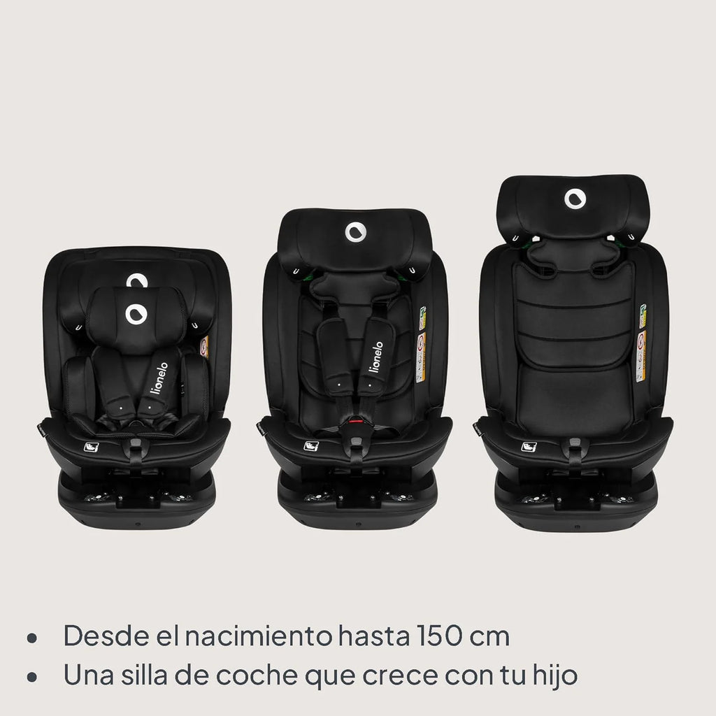 LIONELO Bastiaan RWF i-Size Cadeira Auto Rotativa 360° para Bebé 0-36kg, Instalação Frontal e Traseira (18kg), ISOFIX TopTether, Apoio de Cabeça e Encosto Ajustáveis Proteção Lateral