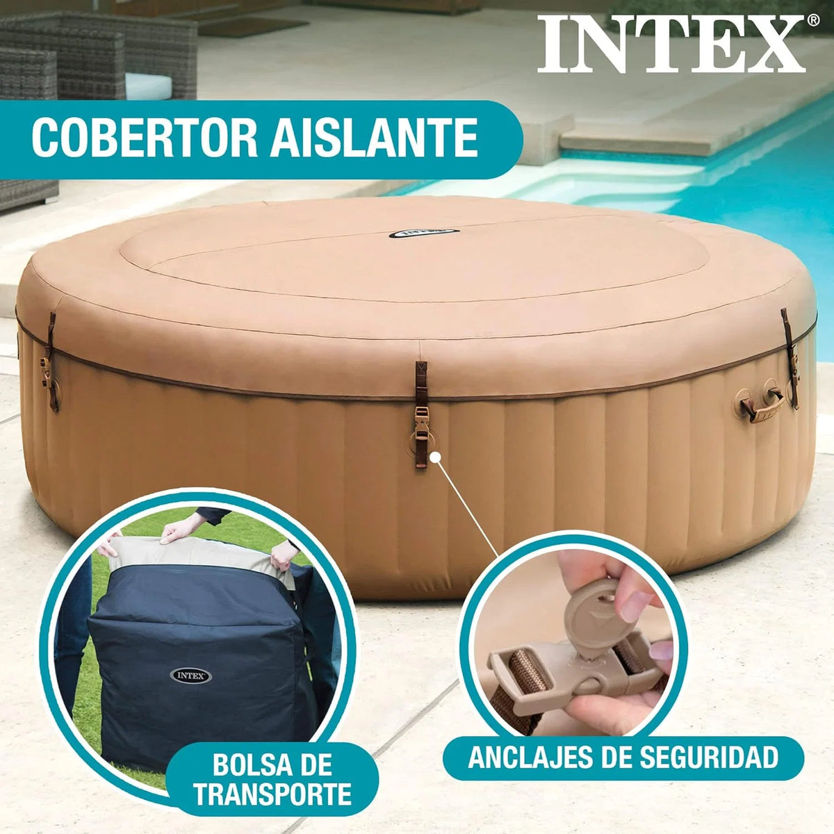 Intex 28428EX Spa inflável, bege, 6 pessoas