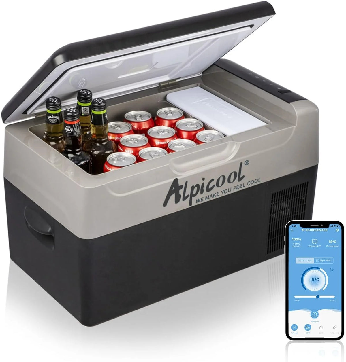 Alpicool KCF15 refrigerador portátil 12 V, freezer elétrico