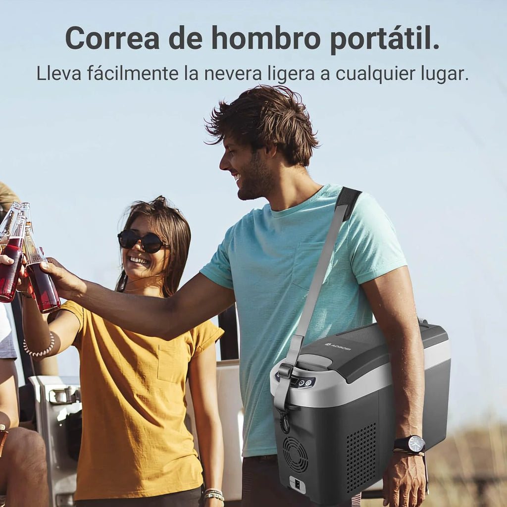 AAOBOSI Geladeira Portátil 15 Litros, Refrigerador Compressor 12V 24V DC, com Capacidade de Refrigeração de +20℃ a -15℃ para Carro, Caminhão, Barco e Trailer