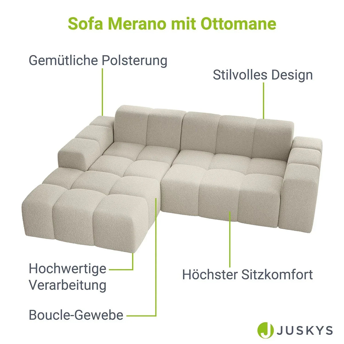 2026 Sofá de canto Merano – Elegância moderna e conforto excepcional