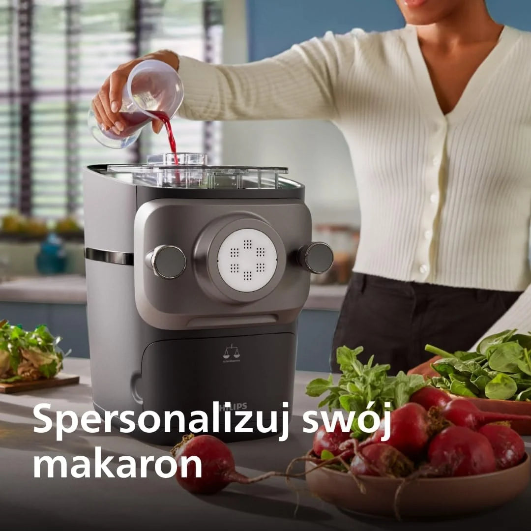 Philips Máquina de Massa Série 7000 - Tecnologia ProExtrude, Pesagem automática, 8 discos modeladores, Massa perfeita, Fácil de limpar, Preto (HR2665/93)