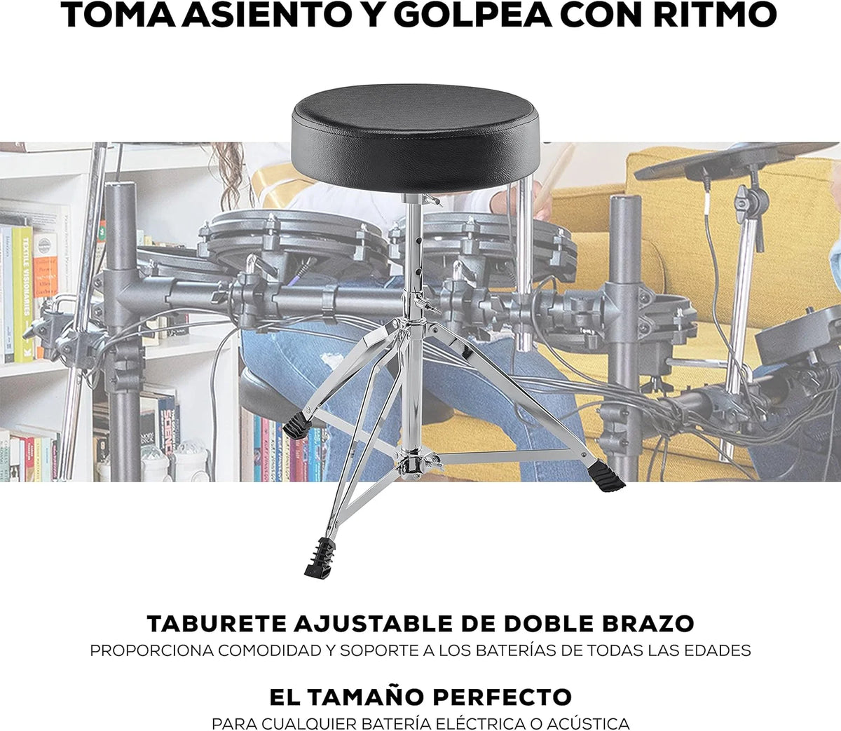 Alesis Nitro Max Kit Bateria Eletrônica com Pads de Mesh Silenciosos, Caixa Dual-Zone de 10", Bluetooth, Mais de 440 Sons Autênticos, Aulas Drumeo, USB MIDI, Pedal de Bumbo
