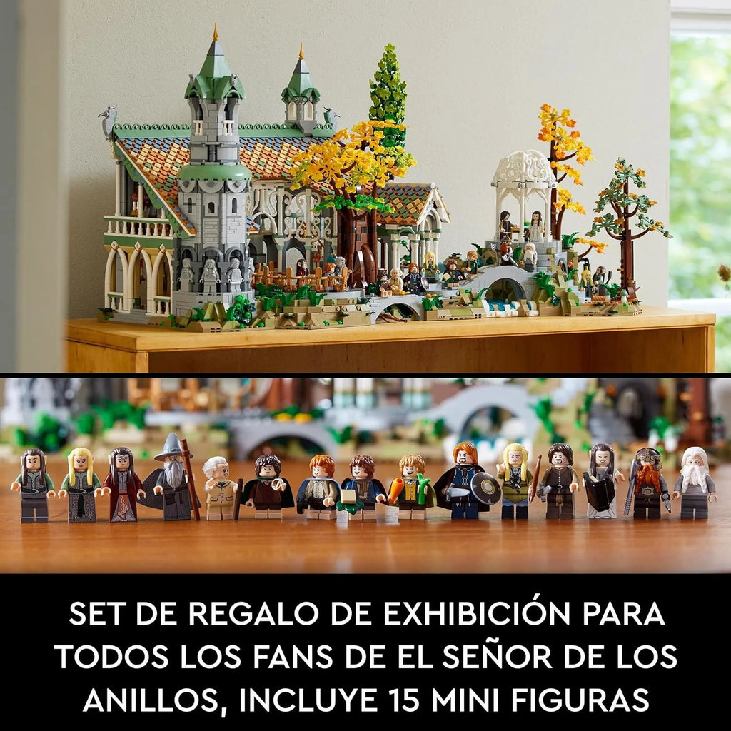 Ícones DE O SENHOR DOS ANÉIS: RIVENDELL - Presente de Dia dos Pais - Modelo para Construir da Terra Média - Conjunto Grande com 15 Minifiguras Incluindo Frodo, Bilbo, Gandalf e Legolas 10316