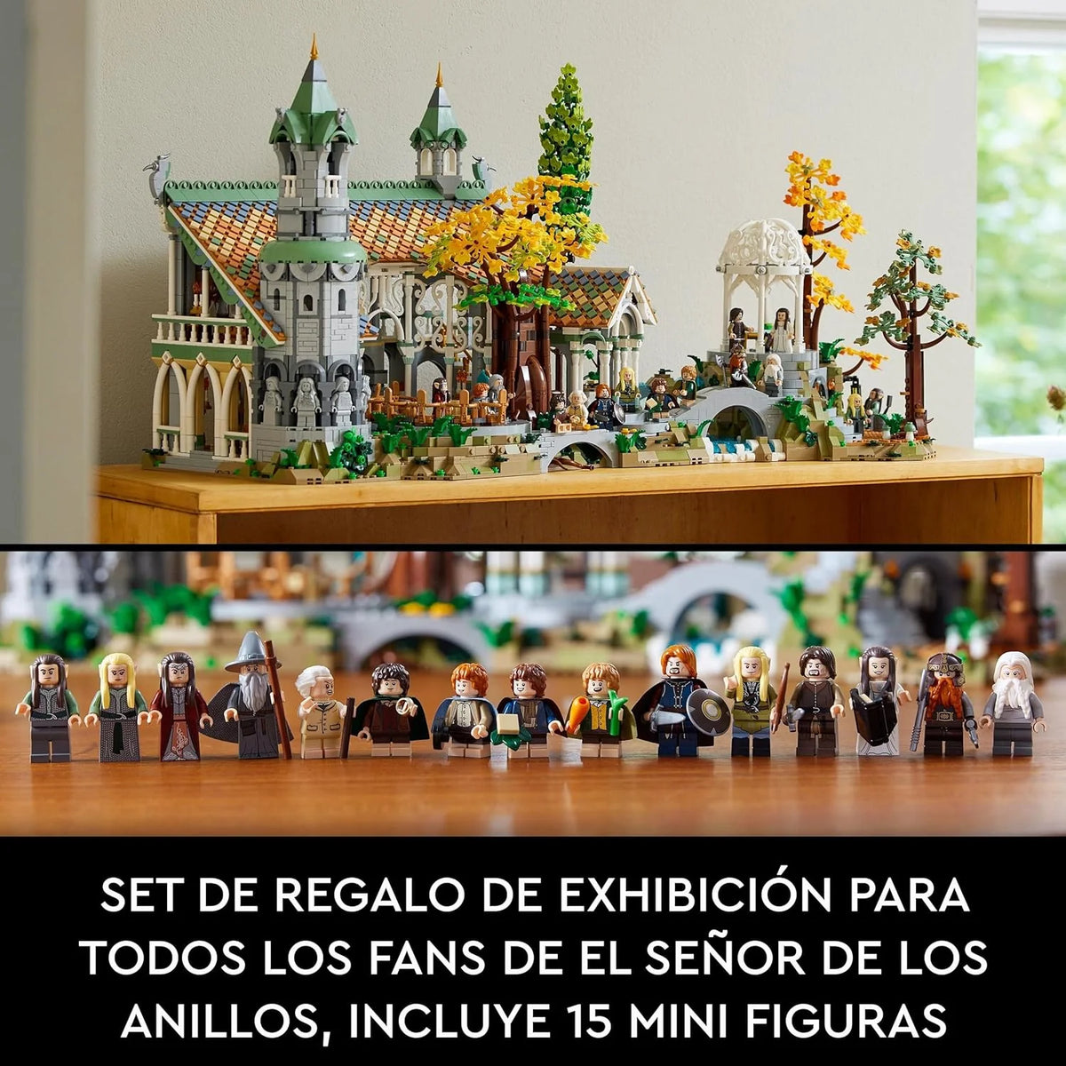 Ícones DE O SENHOR DOS ANÉIS: RIVENDELL - Presente de Dia dos Pais - Modelo para Construir da Terra Média - Conjunto Grande com 15 Minifiguras Incluindo Frodo, Bilbo, Gandalf e Legolas 10316
