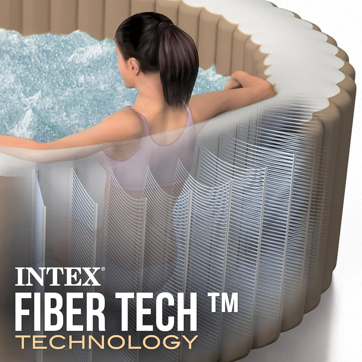 Intex 28426EX SPA Inflável, Bege, 4 Pessoas