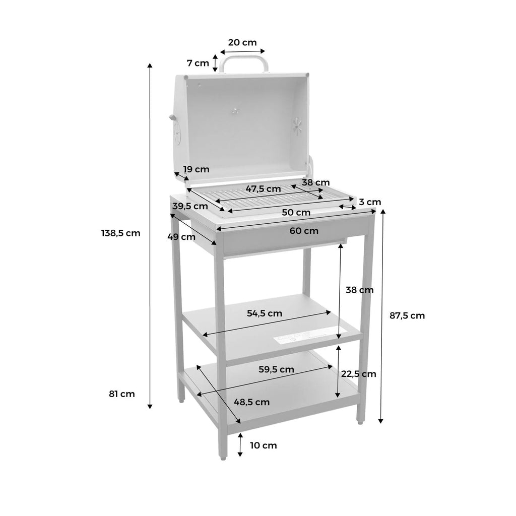 Parrilla A Carvão Inox Grelha Cromada 2
