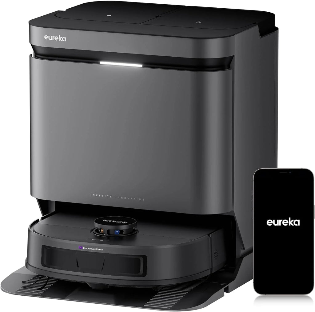 Eureka J15 EVO Ultra Robô Aspirador e Passa Pano 22KPa com Base Multifuncional, Esvaziamento e Limpeza Automáticos, Escova Antiembaraço, Secagem a Ar Quente de Panos, Limpeza Versátil de Tapetes