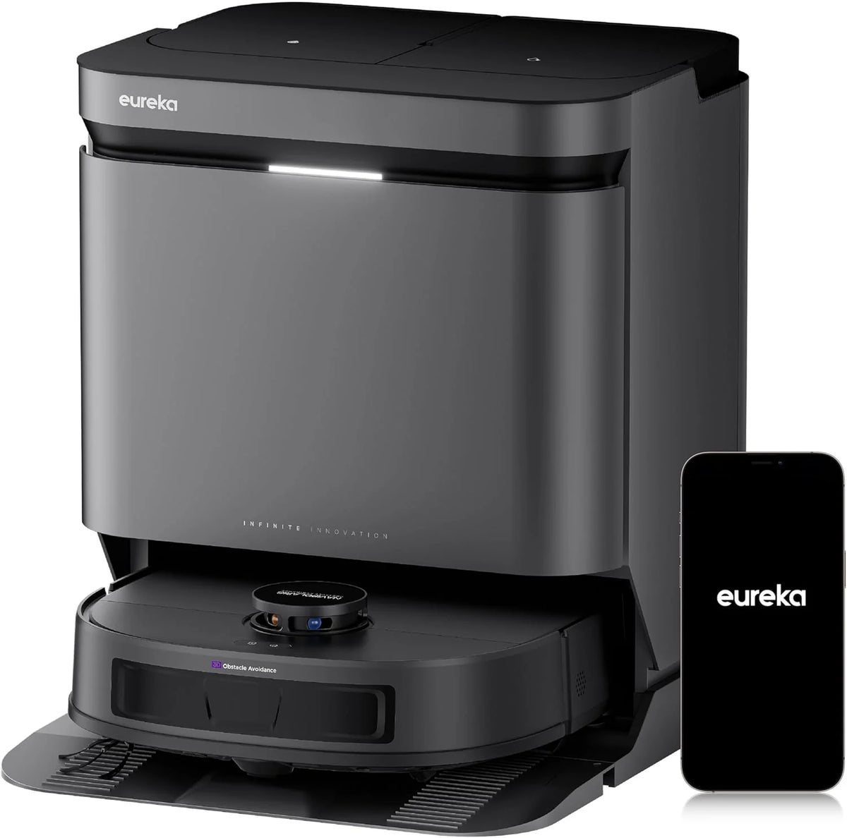 Eureka J15 EVO Ultra Robô Aspirador e Passa Pano 22KPa com Base Multifuncional, Esvaziamento e Limpeza Automáticos, Escova Antiembaraço, Secagem a Ar Quente de Panos, Limpeza Versátil de Tapetes