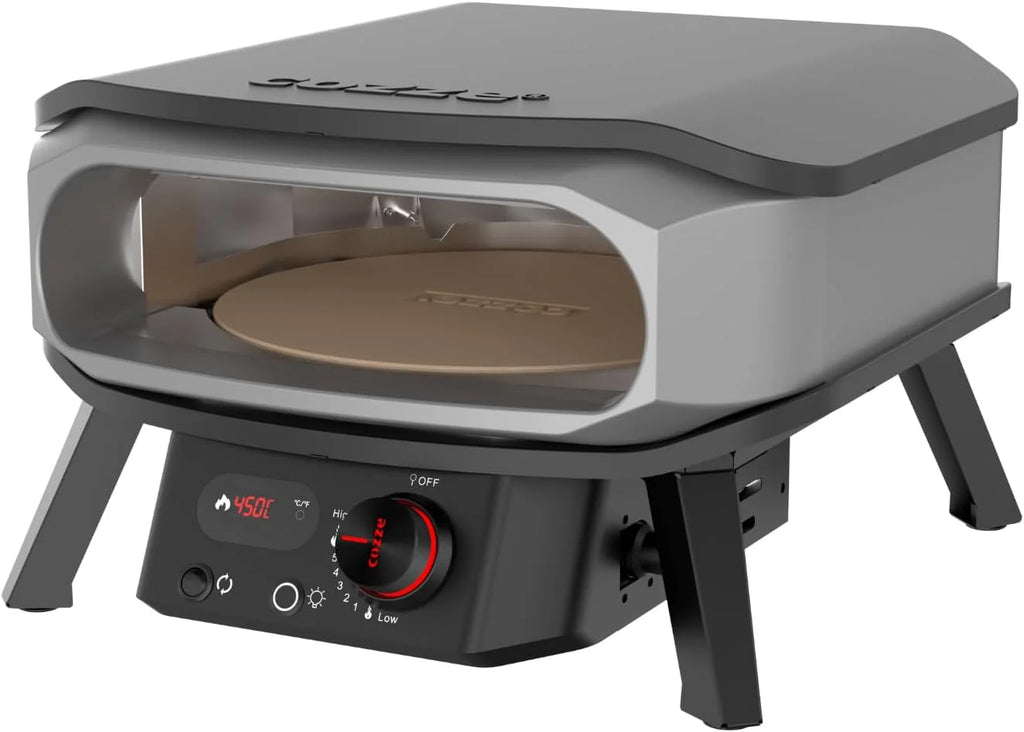Forno de pizza a gás PREMIUM ROTATE Cozze® – 13” – 30 mbar – forno giratório de aço inoxidável com pedra de cordierita Ø34,5 cm – cozedura rápida e uniforme