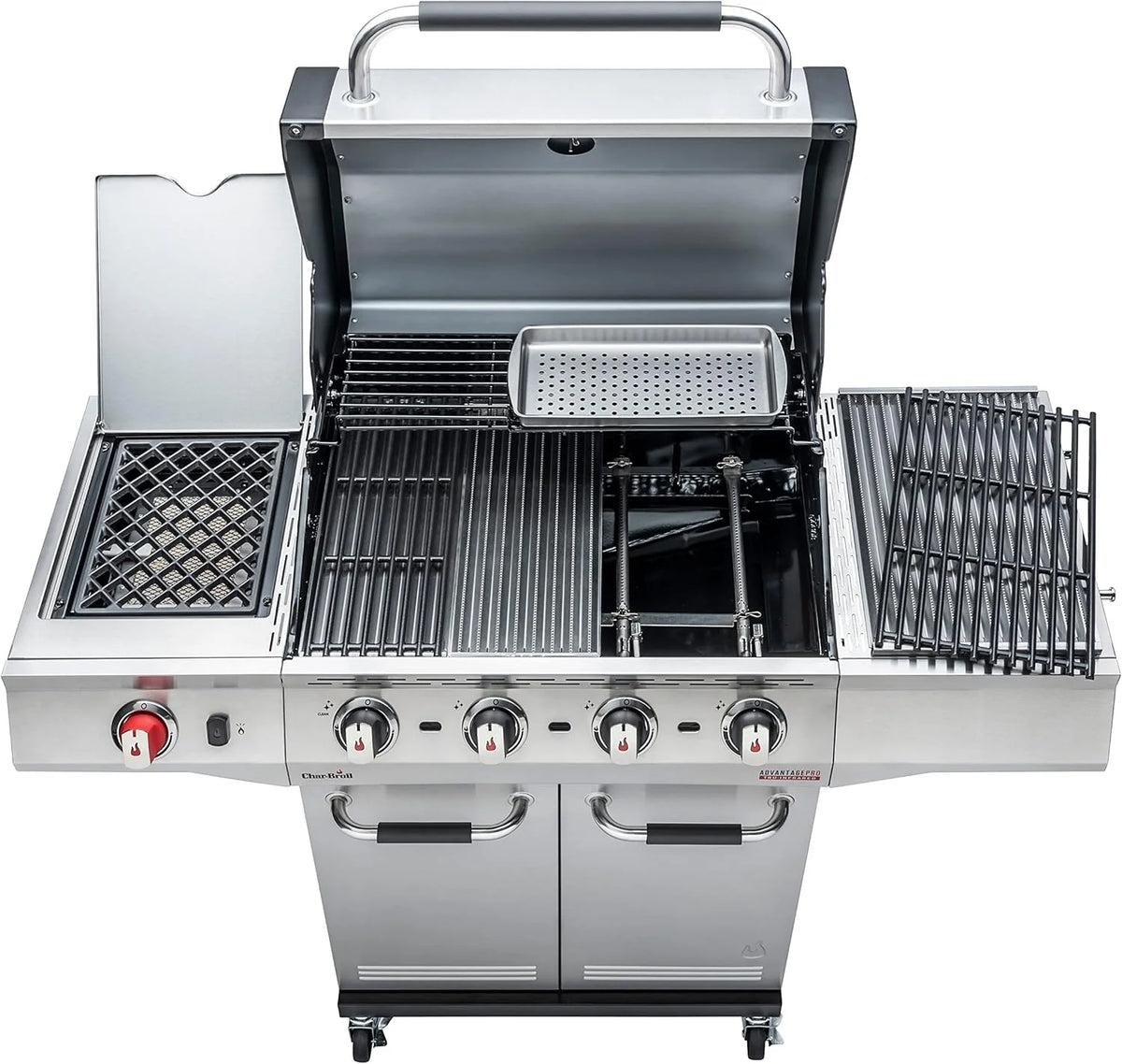 Char-Broil Churrasqueira a Gás Advantage PRO S 4 - Churrasqueira a gás com 4 queimadores e Tecnologia TRU-Infrared, queimador de alta potência de 900 °C, grelhas de ferro fundido
