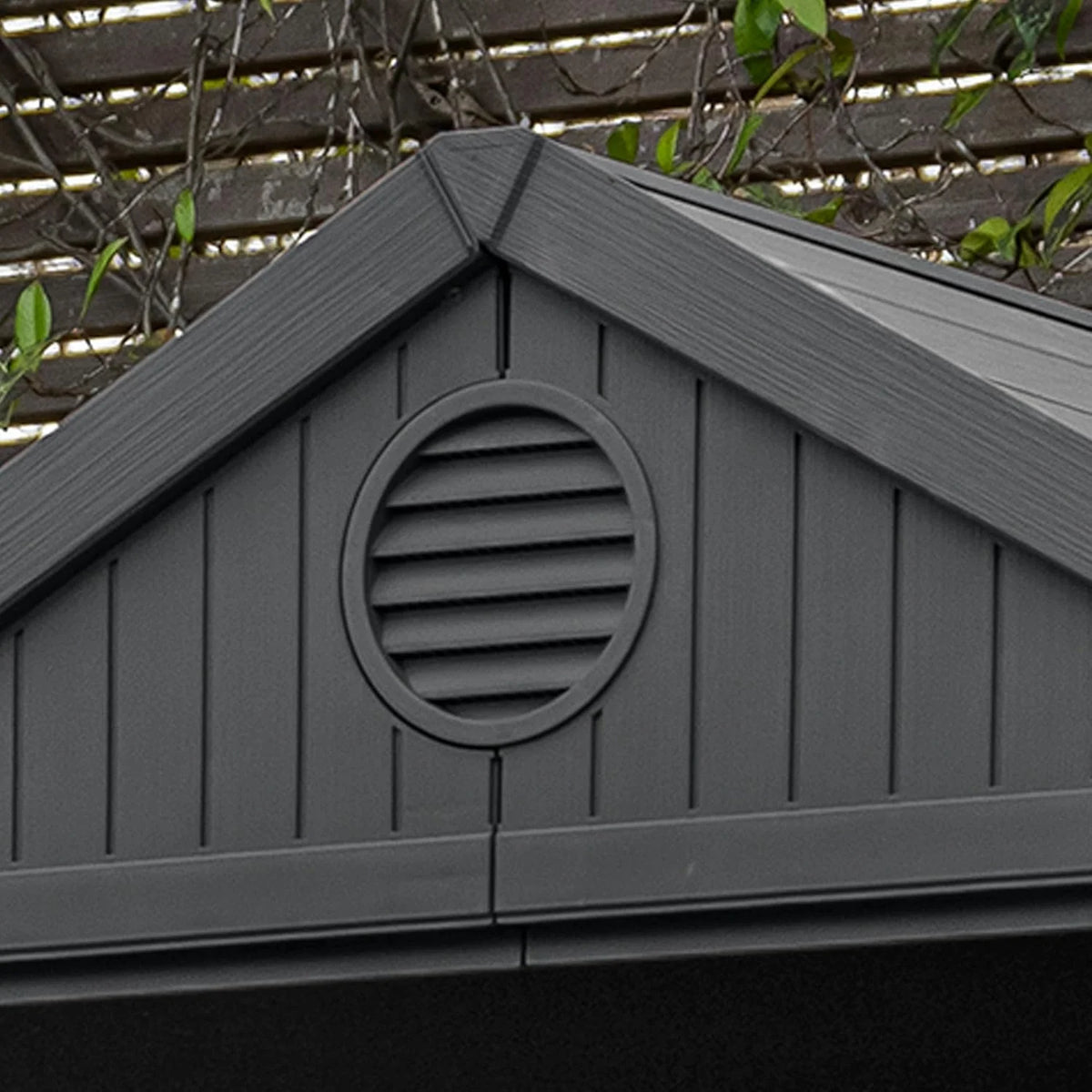 KETER Darwin 4x4, Abrigo de Jardim, 125,8 x 117 x 205 cm e 1,4 m2, Chão, Sistema de Ventilação, Porta e Janela, Resistente à Água, Cor Cinza