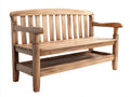 Banco de jardim de madeira maciça com braços e prateleira 150x60x90 cm - castanho - estilo natural para exterior