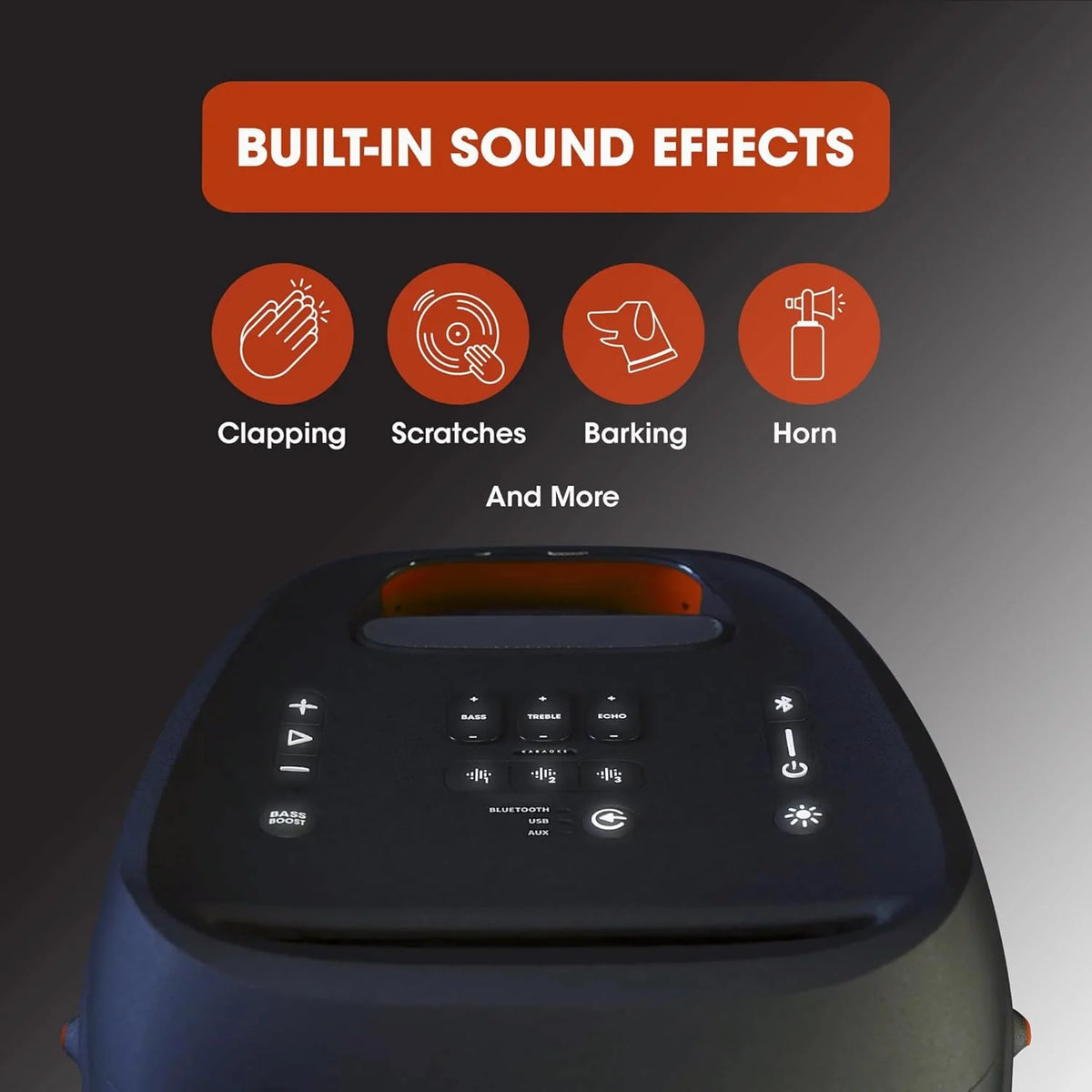 Jbl Partybox 110 JBLPARTYBOX110EU Alto-falante Bluetooth, preto, 24 x 69 x 2,5 cm