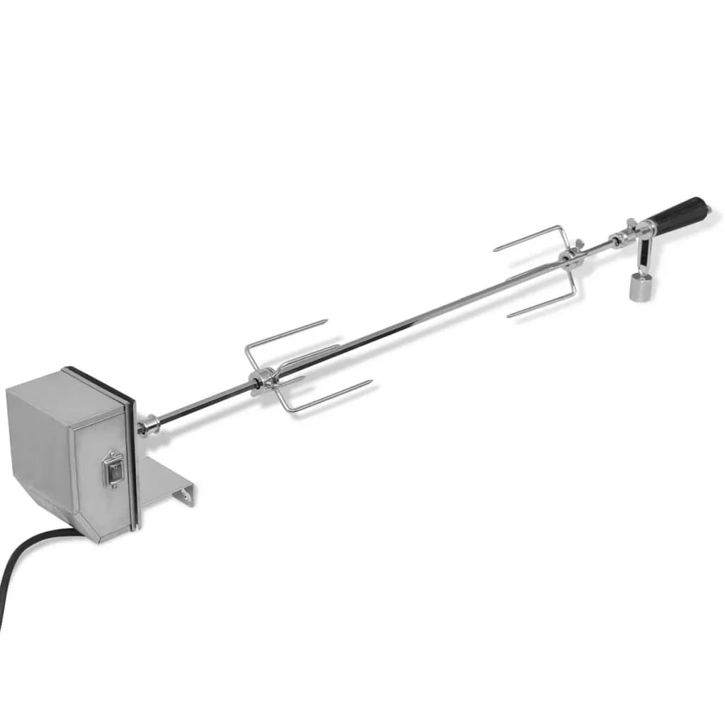 Espeto Giratório para Churrasco com Motor Profissional Aço 900 mm Vidaxl