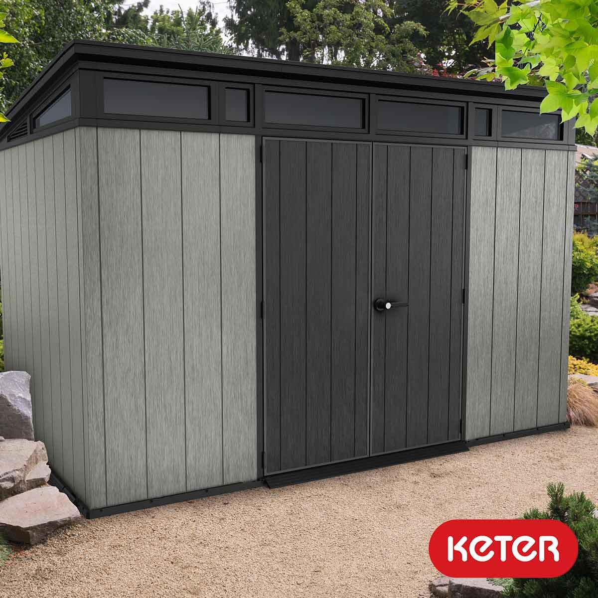 2026 Keter Artisan Abrigo de Jardim 11 x 7 pés (3,4 x 2,1 m) – Solução Elegante e Robusta para Armazenamento Exterior