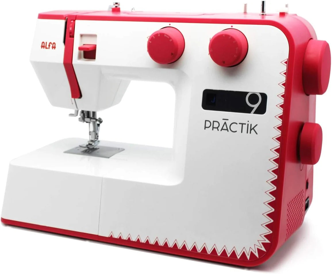 Máquina de Costura Alfa Practik 9, 34 Pontos, Luz LED, Estrutura Metálica