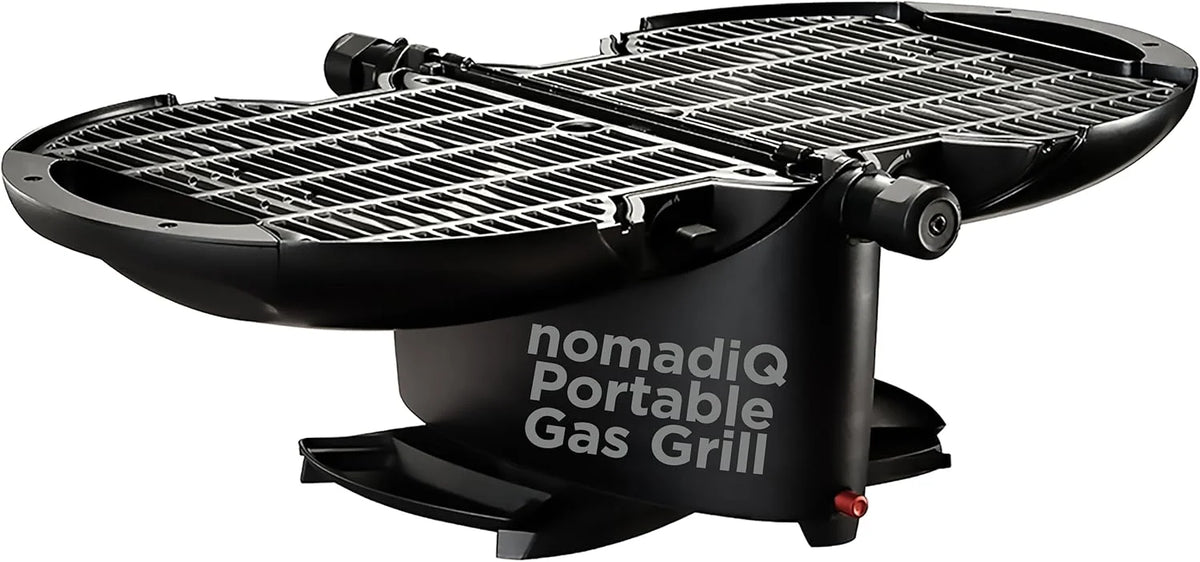 NOMADIQ Grelhador portátil a gás propano | Churrasqueira de mesa pequena e leve | Perfeita para acampamento, tailgating, cozinha ao ar livre, trailer, barcos, viagens (grelhador)