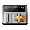 Fritadeira de Ar Extralink Dual Basket com Janela, 2 Cestos, 2500 W, 6,5 l e 3,5 l, Prateada