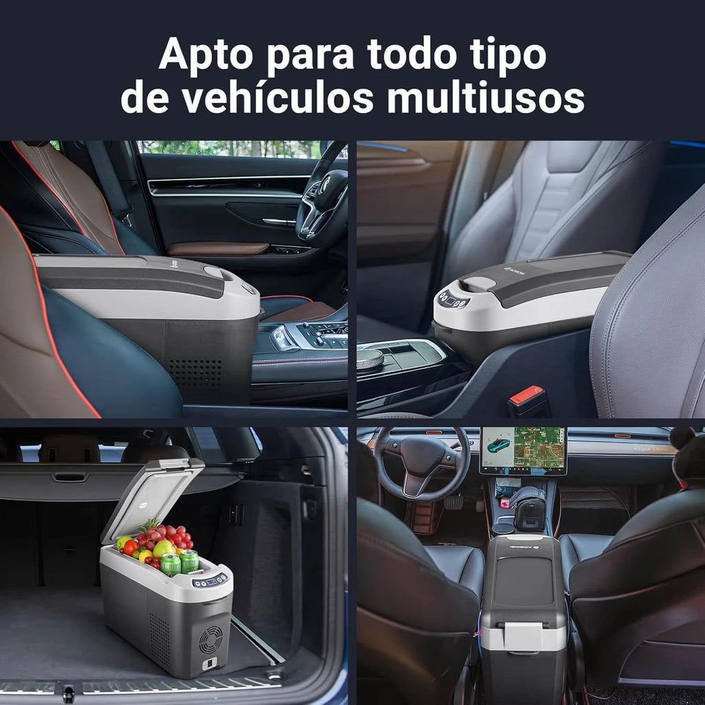AAOBOSI Geladeira Portátil 15 Litros, Refrigerador Compressor 12V 24V DC, com Capacidade de Refrigeração de +20℃ a -15℃ para Carro, Caminhão, Barco e Trailer