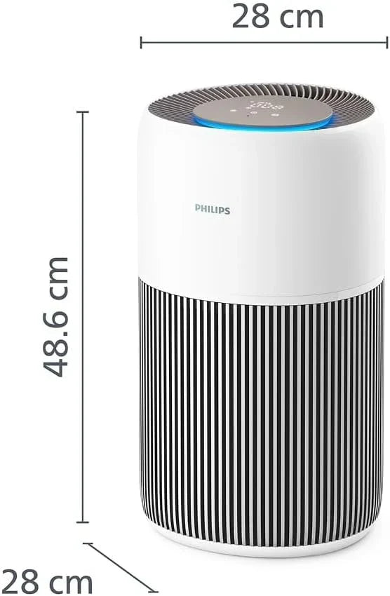 Purificador de Ar Philips Série 2200, Filtro HEPA NanoProtect + Carvão Ativado, CADR 400m³/h para 104m², Alergia, Ultra Silencioso, Filtro Inteligente e Duradouro (AC2210/10)