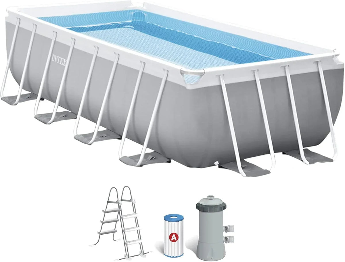 INTEX 55243 - Piscina Retangular Desmontável com Filtro Estrutura Metálica Prism Frame