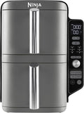 Fritadeira de Ar Ninja Double Stack XL, 9.5 Litros, Gaveta Dupla Vertical, 4 Níveis de Cozedura, 2 Gavetas e 2 Grelhas, Design que Poupa Espaço, 6 Funções de Cozedura, 8 Porções, Preto/Cobre, SL400EUCP