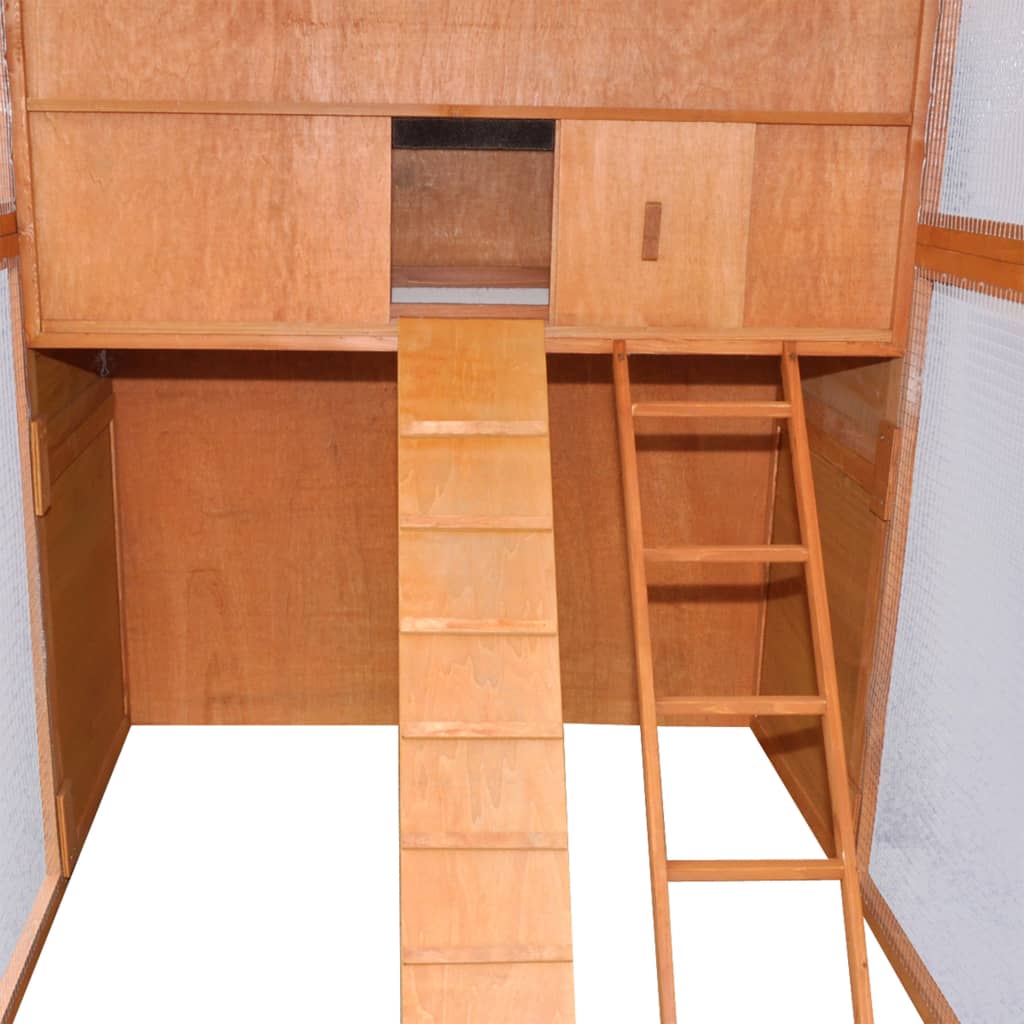 Galpão de pinho 295 x 163 x 170 cm com caixa de nidificação e área de livre circulação – Marrom