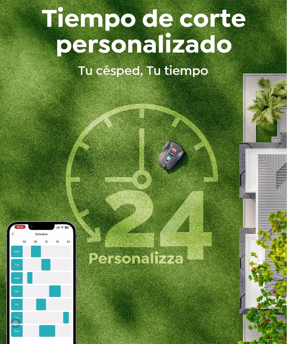 M800Plus Robô Cortador de Grama sem Fio, 800 m², Posicionamento GPS + Visão IA, Robô Cortador de Grama Sem Fio, Modo de Corte em U, Detecção de 150 Obstáculos, Carregamento Automático, App