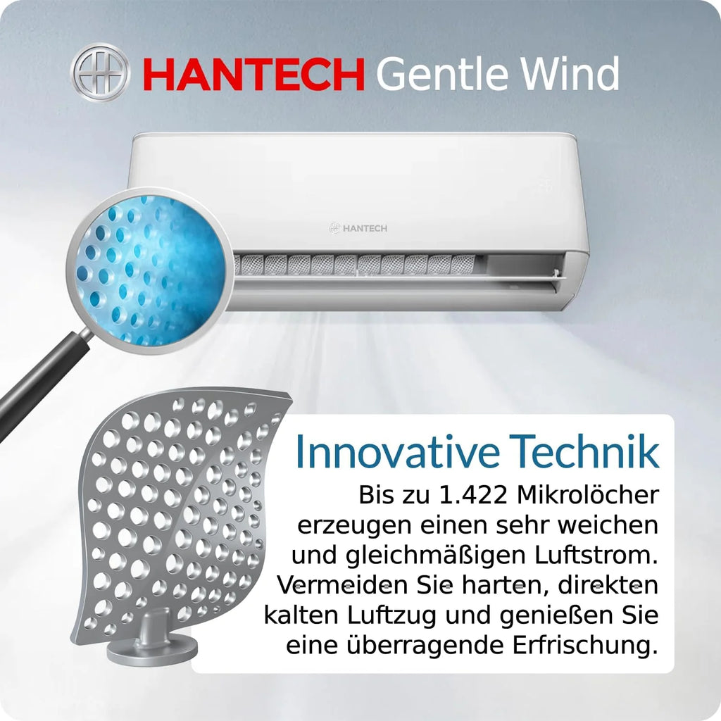 HANTECH Ar condicionado Split 12000 BTU H-PRO função de aquecimento e resfriamento, filtro de ar, WIFI, material de montagem
